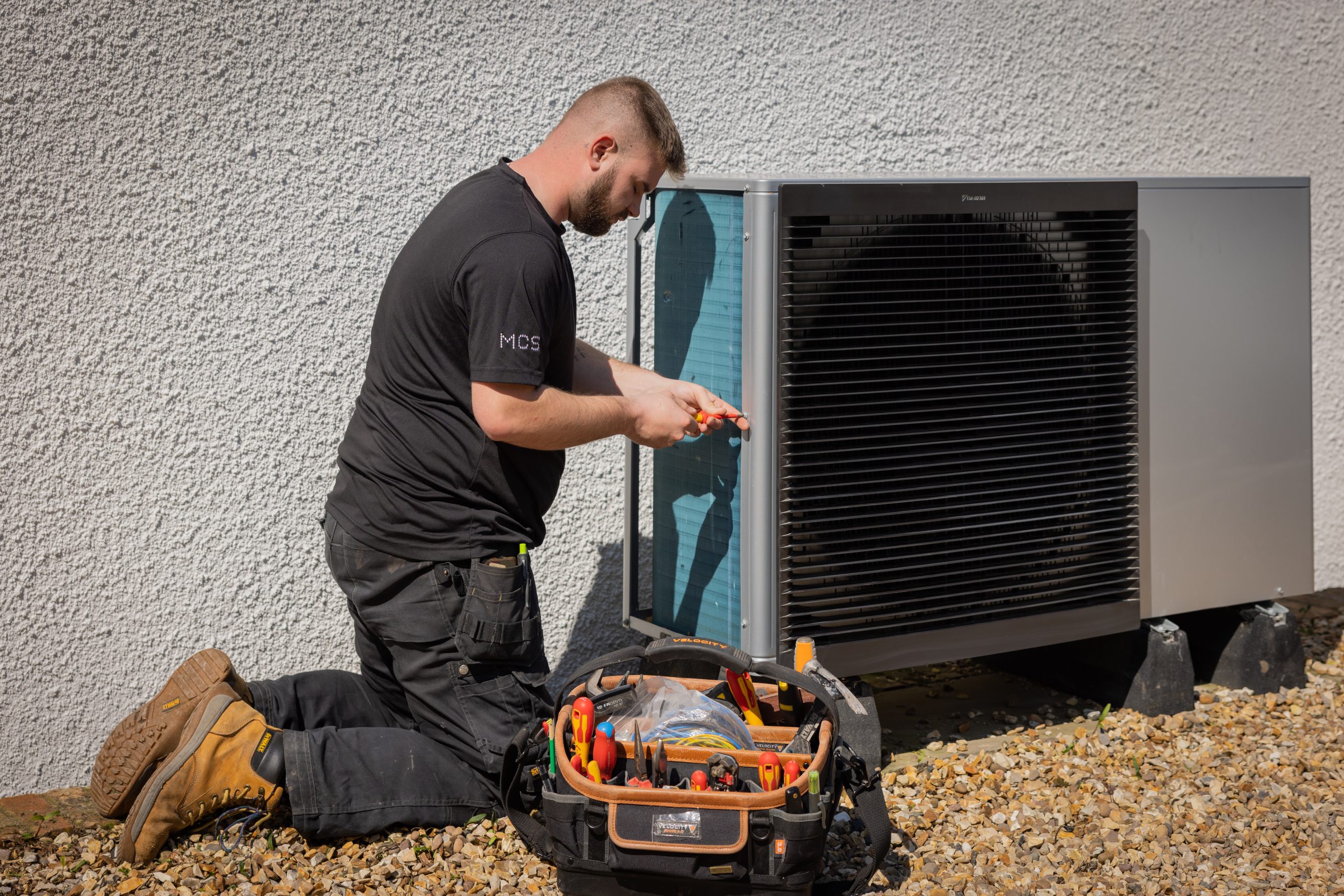 Image showing the repair of a heat source pump