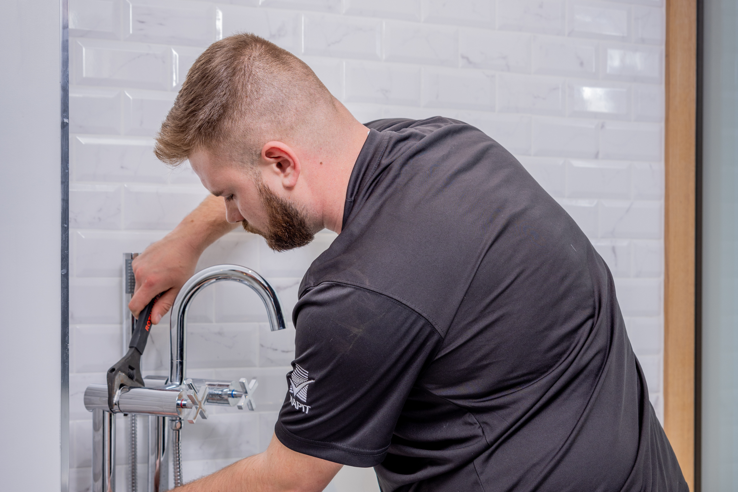 Image showing a repair being carried out to a bathroom